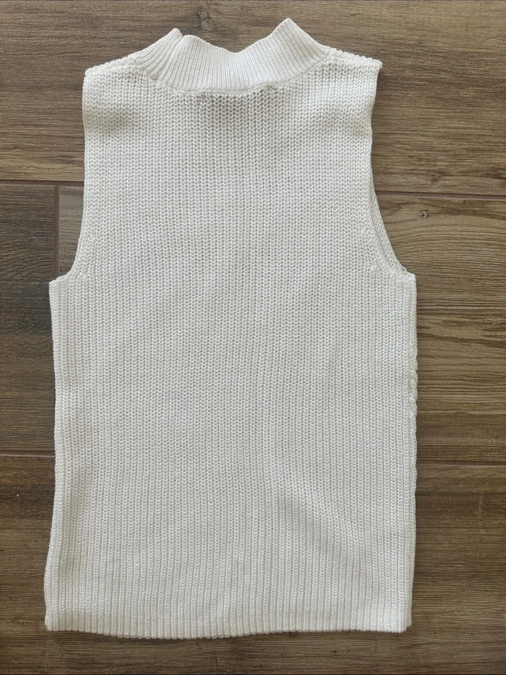 NEW LOFT White Sleeveless Mock Neck Sweater Knit Tank XSP